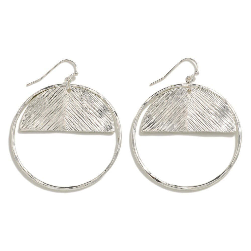 Floating Half Circle Earrings - Silver