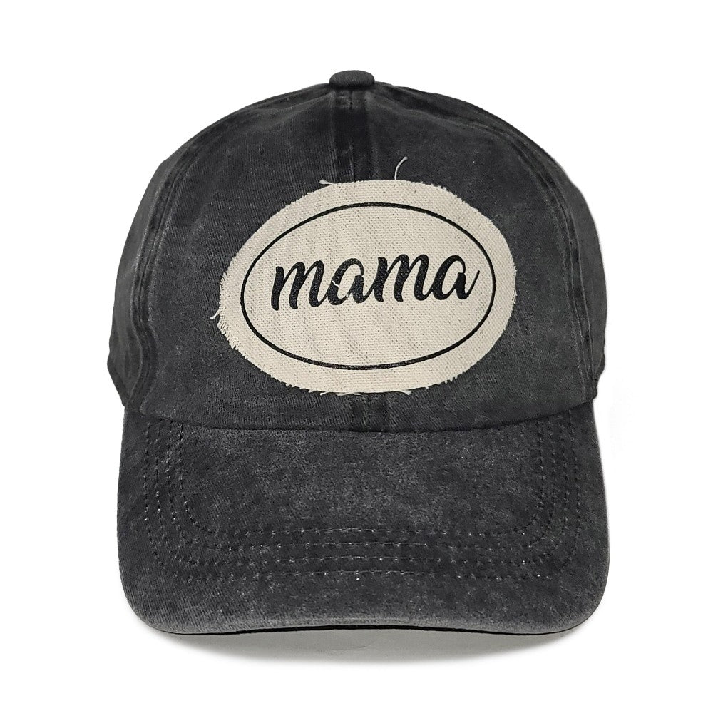 Mama Patch Baseball Cap - Black