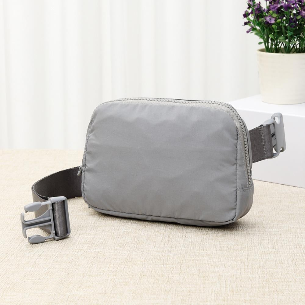 Cross Body Nylon Belt Bag - Grey