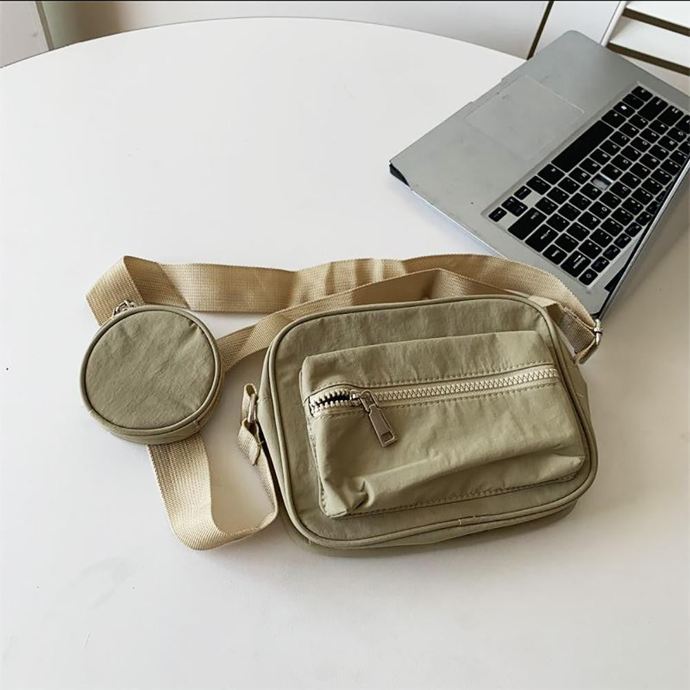 Nylon Belt Bag With Clip On Coin Pouch -  Light