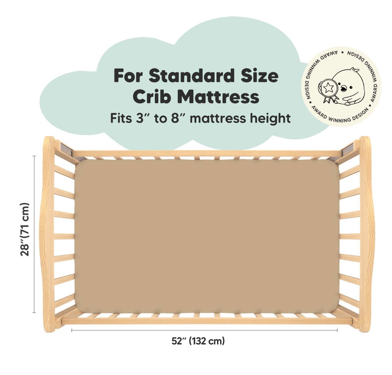 2 pack Organic Cotton Fitted Crib Sheet (Pecan)