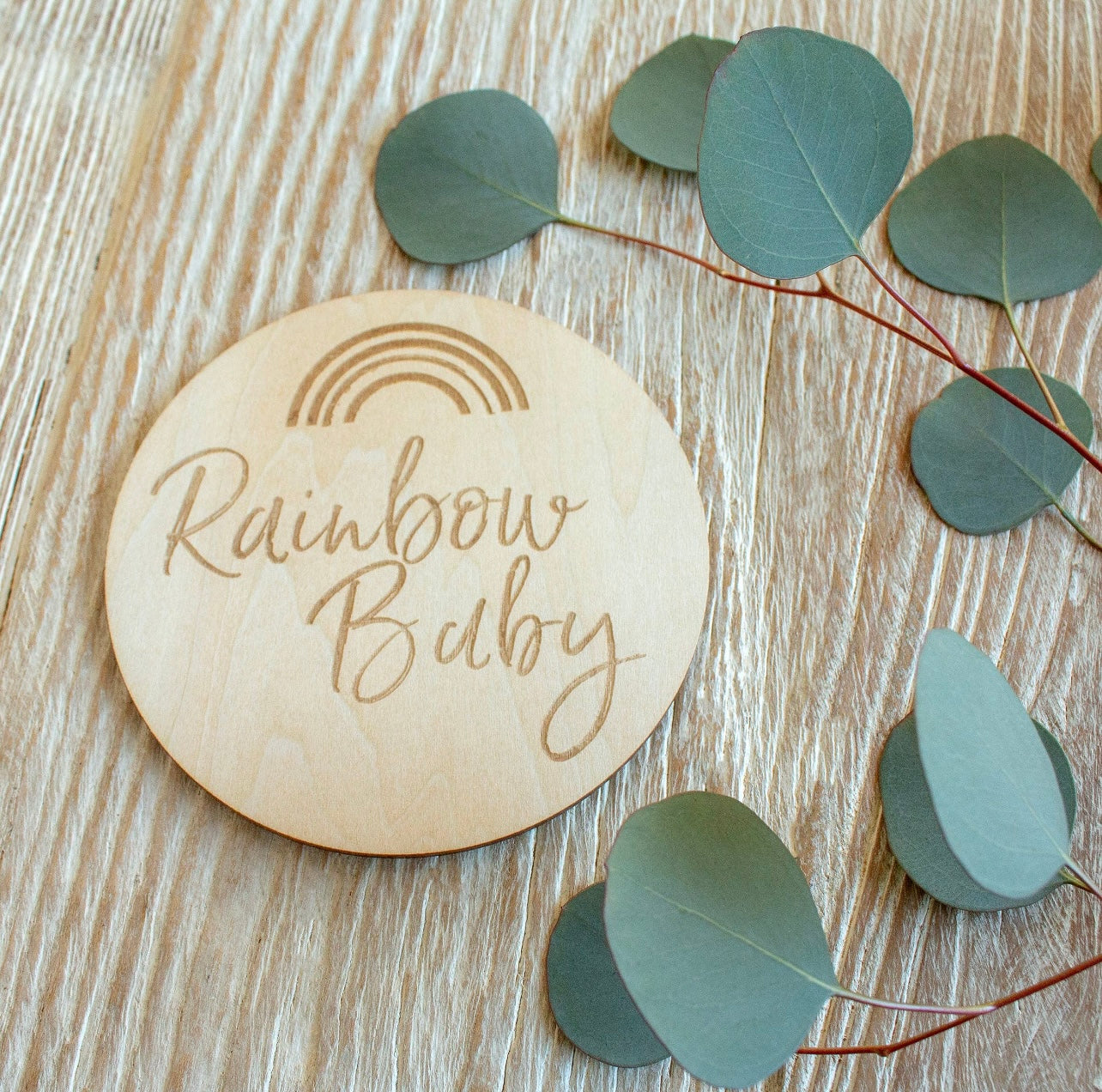 Rainbow Baby Wood Sign
