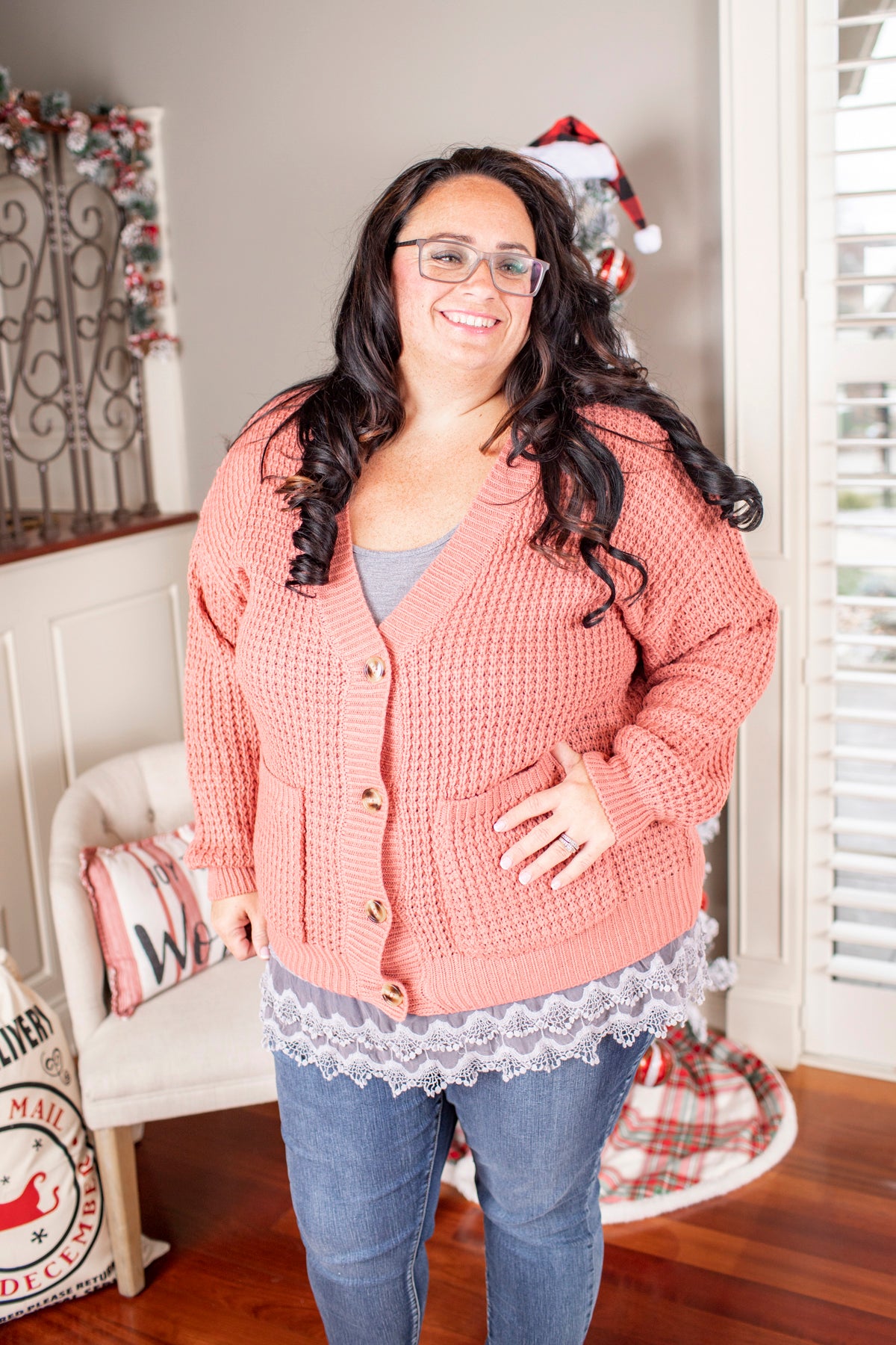 Ash Rose Pocket Cardigan - Plus