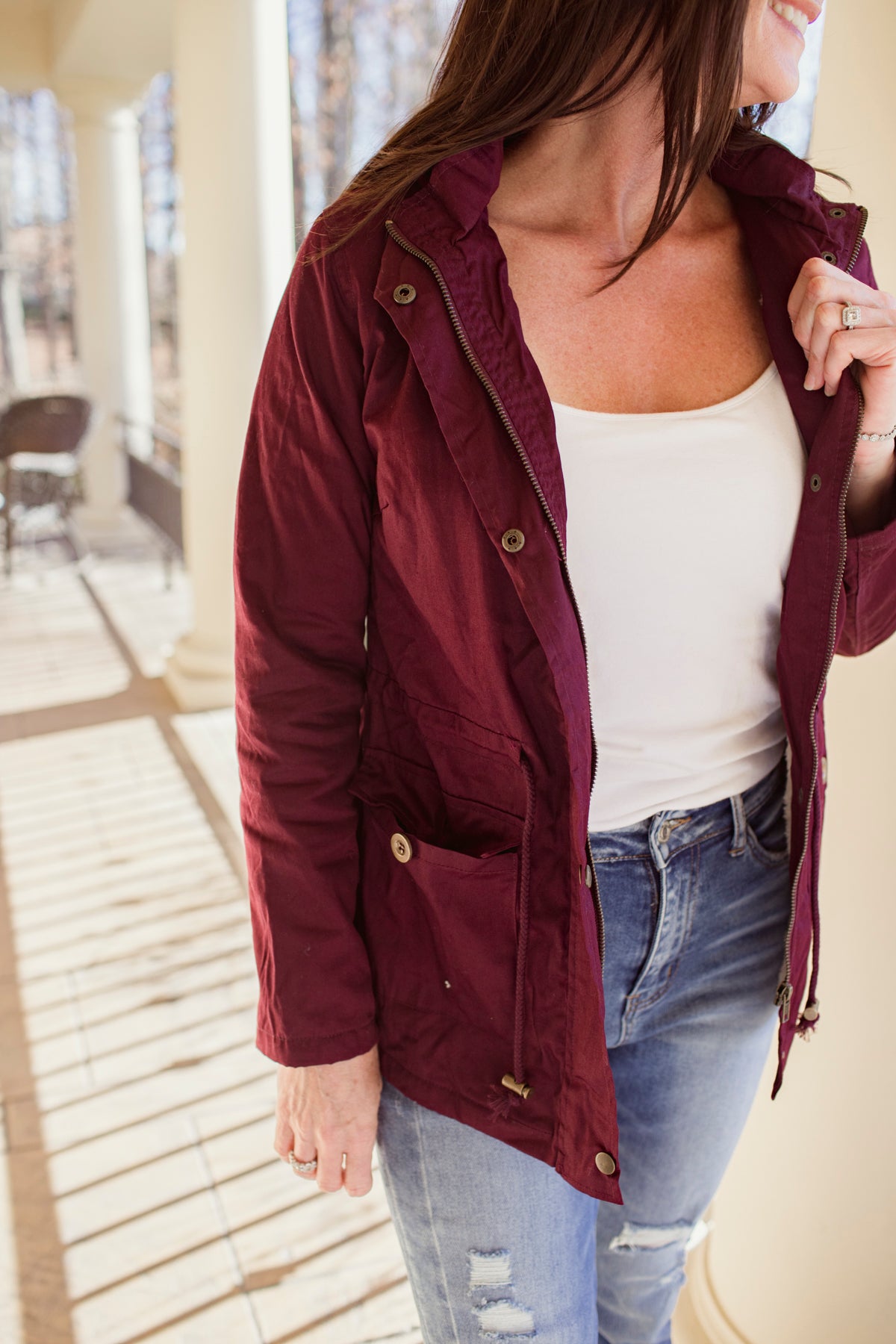 Utility Parka Jacket - Mulberry