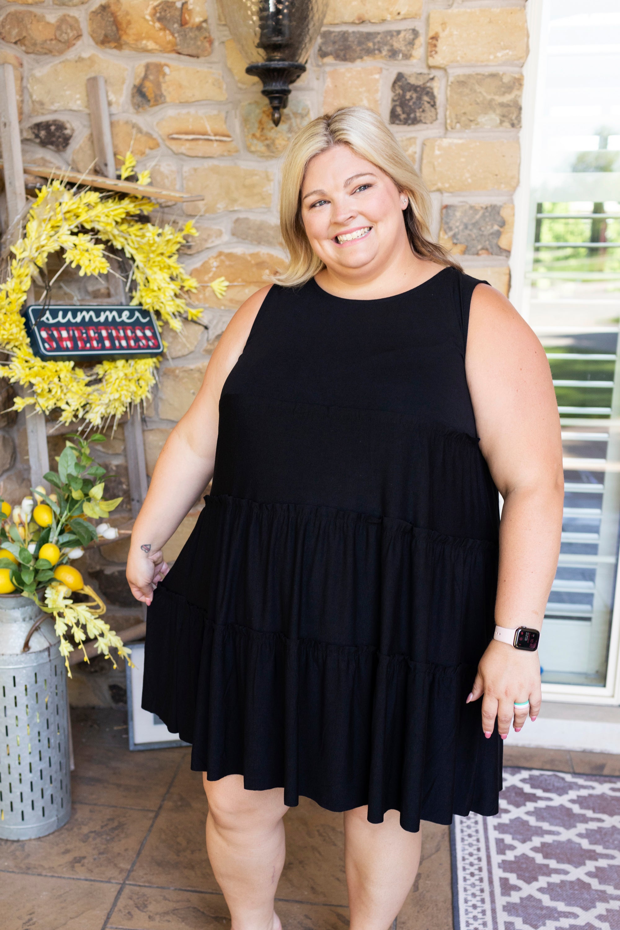 Sleeveless Tiered Dress - Plus