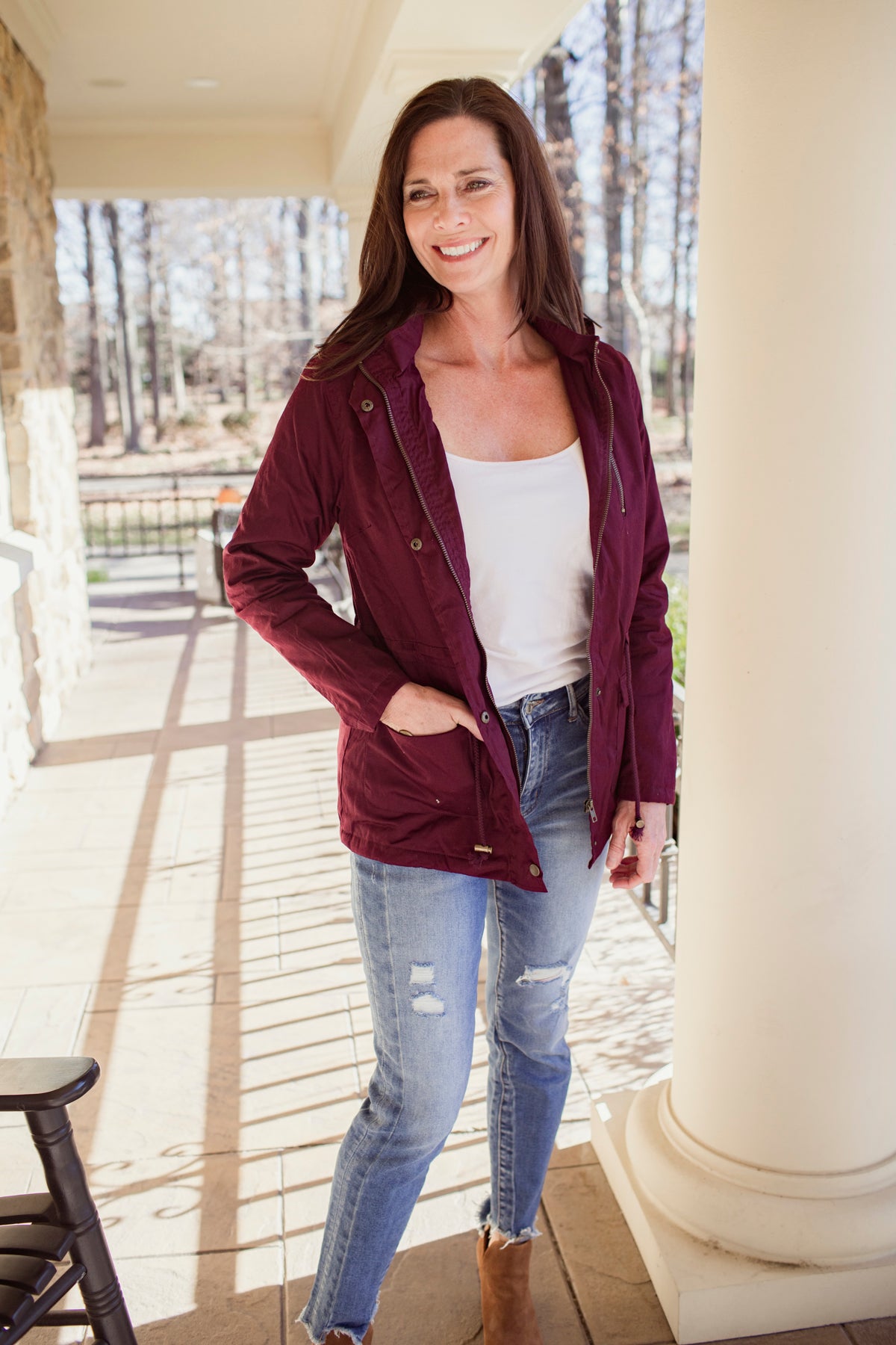 Utility Parka Jacket - Mulberry