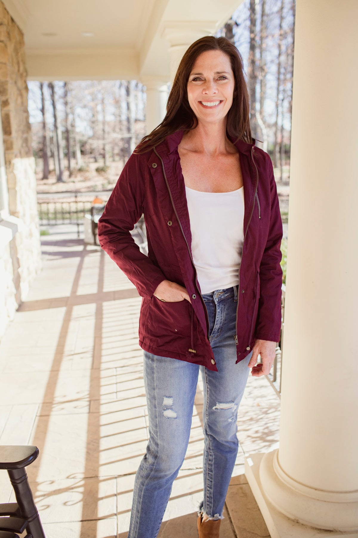 Utility Parka Jacket - Mulberry