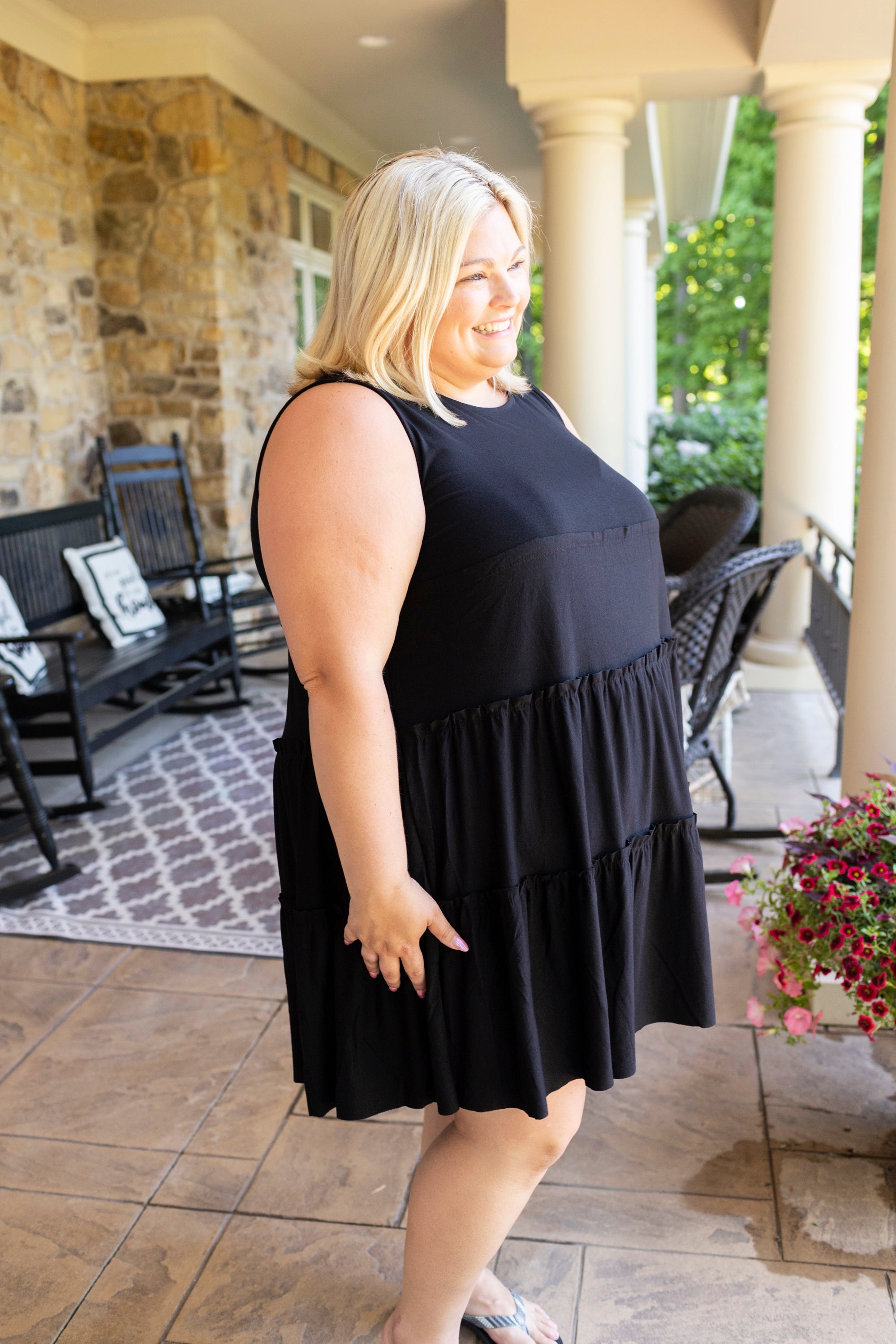 Sleeveless Tiered Dress - Plus