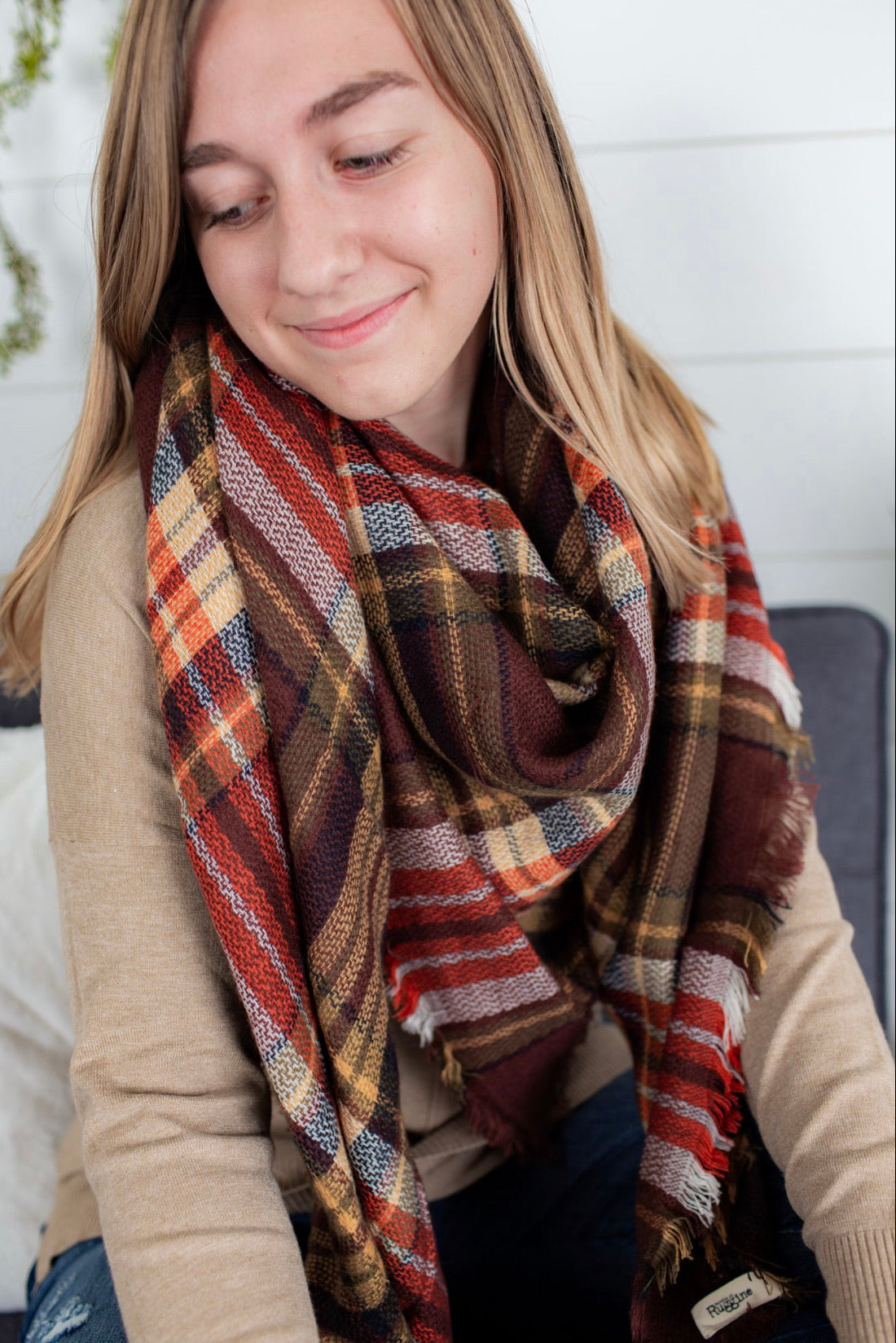 Blanket Scarf - Brick