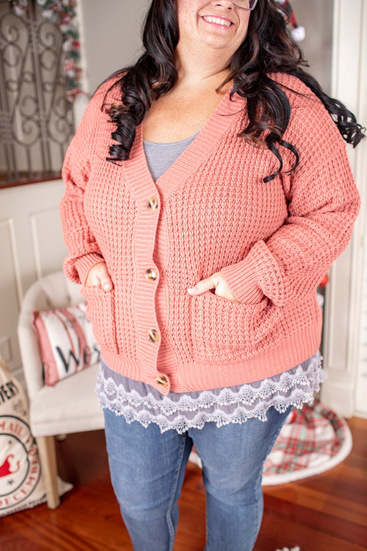 Ash Rose Pocket Cardigan - Plus