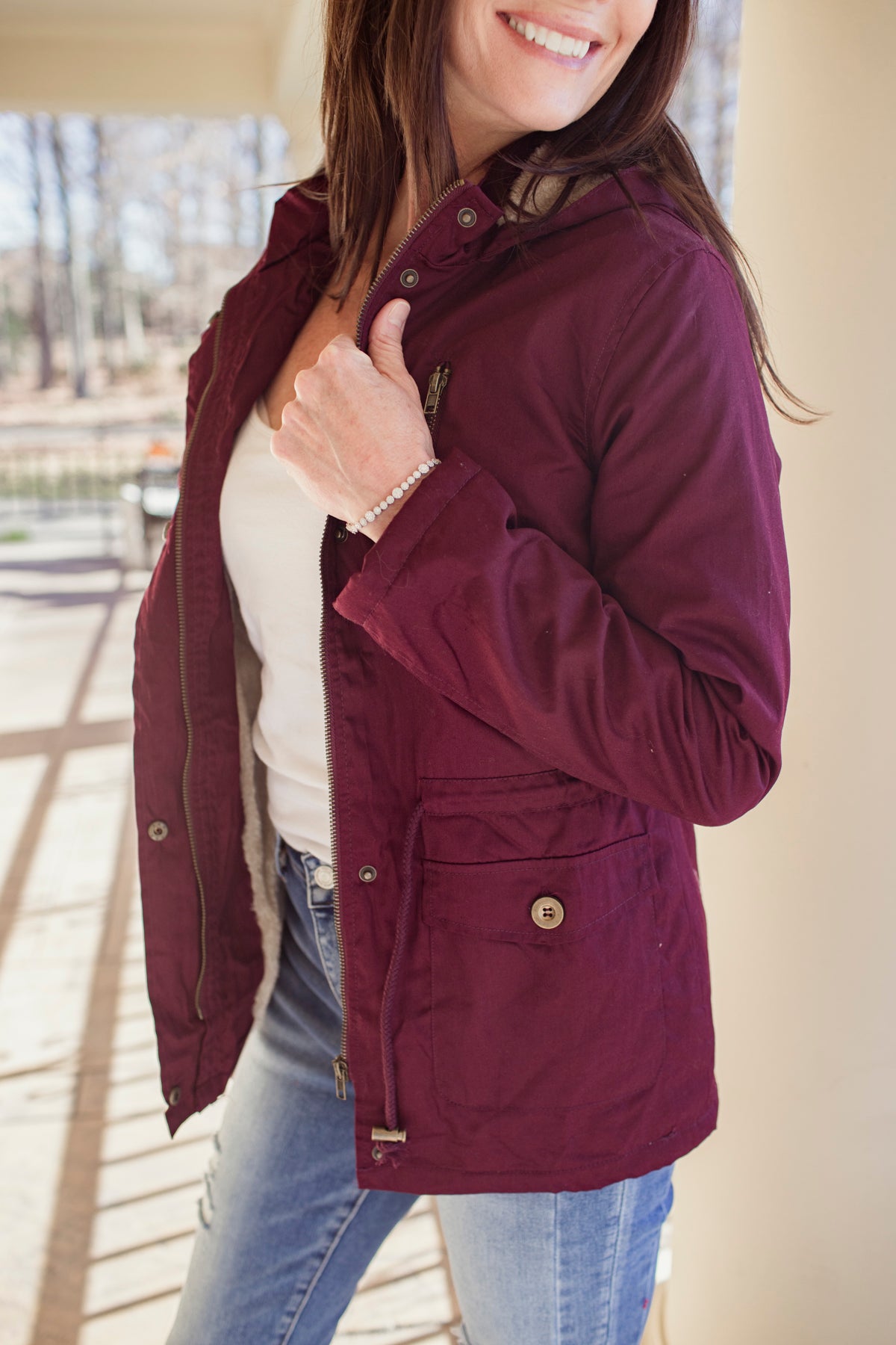 Utility Parka Jacket - Mulberry