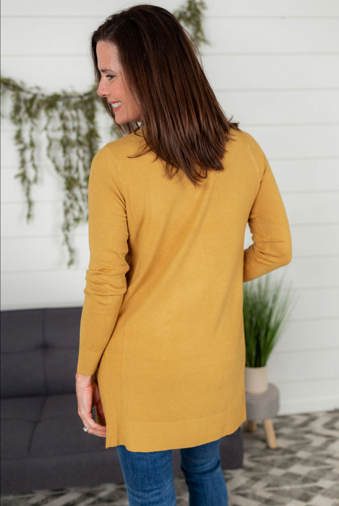 Solid Open Front Cardigan